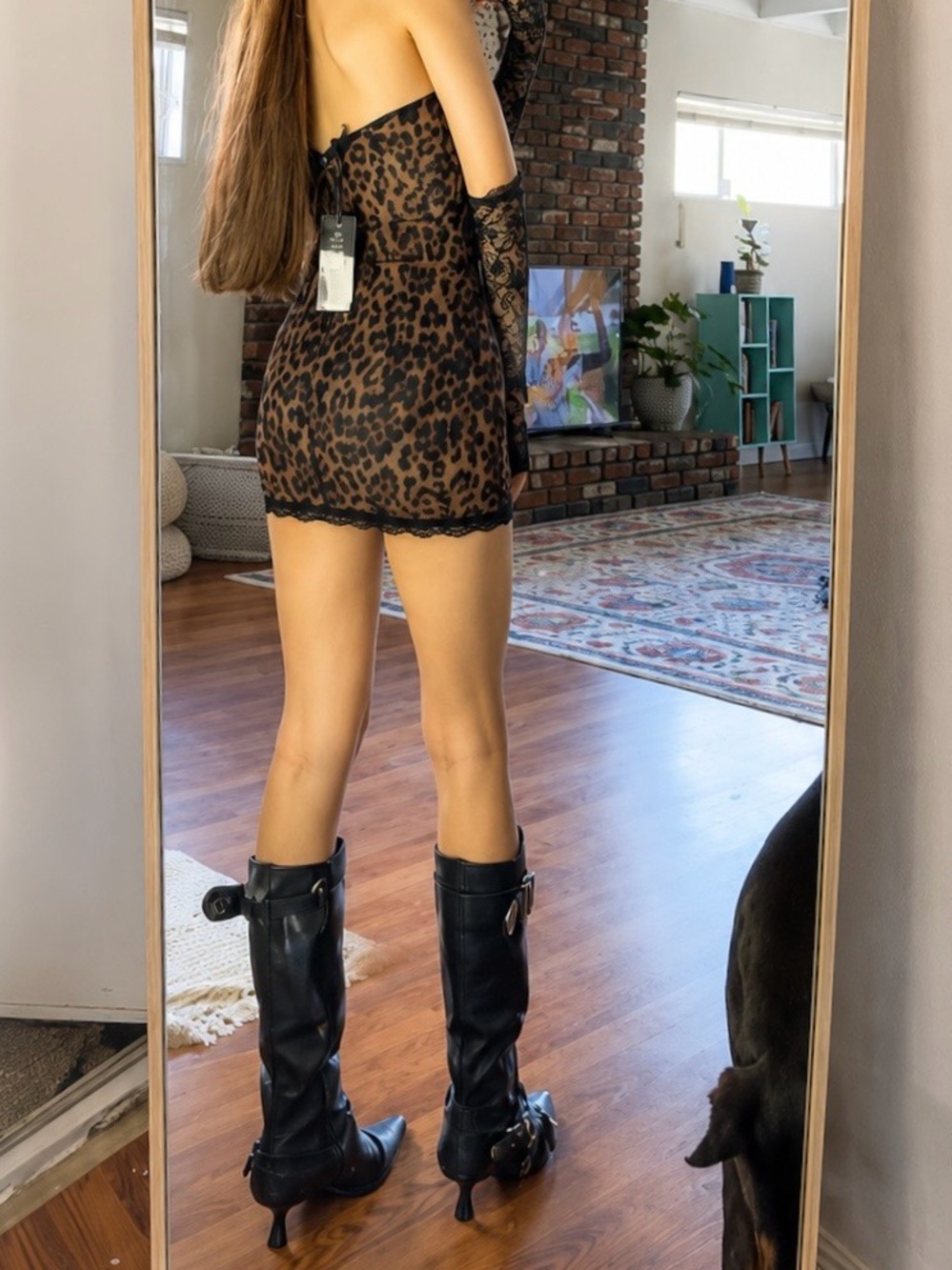 Dolls Kill CAPTIVATING GAZES SLIP DRESS - LEOPARD - Picture 4 of 5